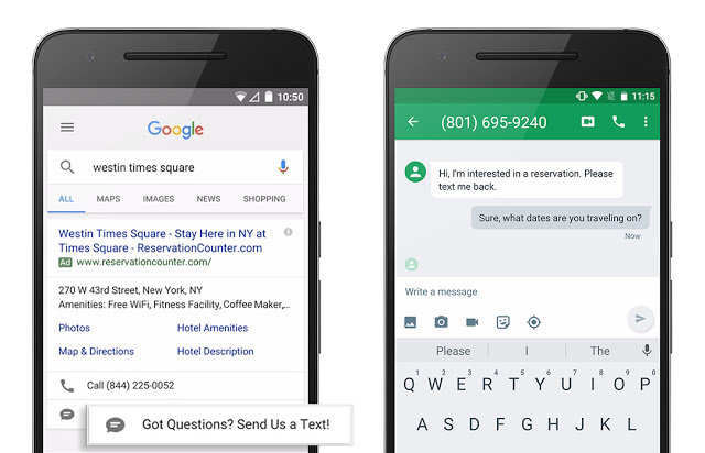 Google Adwords Message Extension