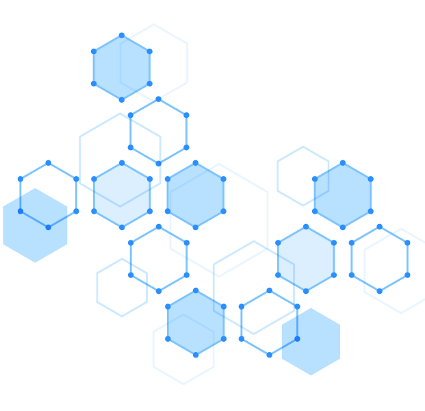 blue hexagon display